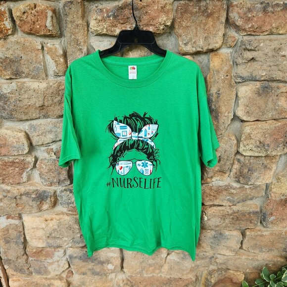 Repurposed New FOL T-Shirt Screen Print #Nurselife Size L - Picture 2 of 3